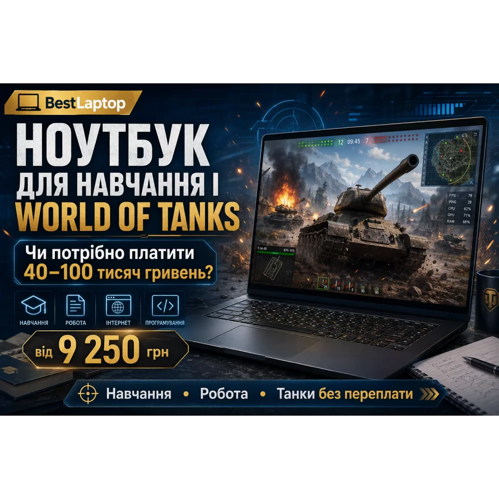 Ноутбук для навчання і World of Tanks: чи потрібно платити 40–100 тисяч гривень?